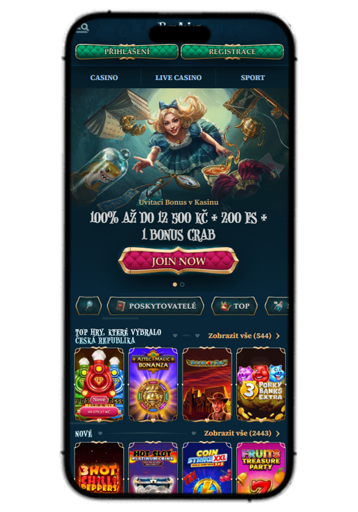 BetAlice Casino Mobile View