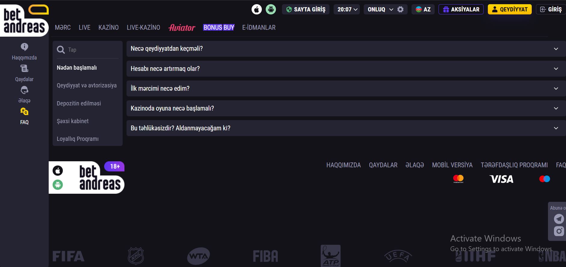 BetAndreas Help