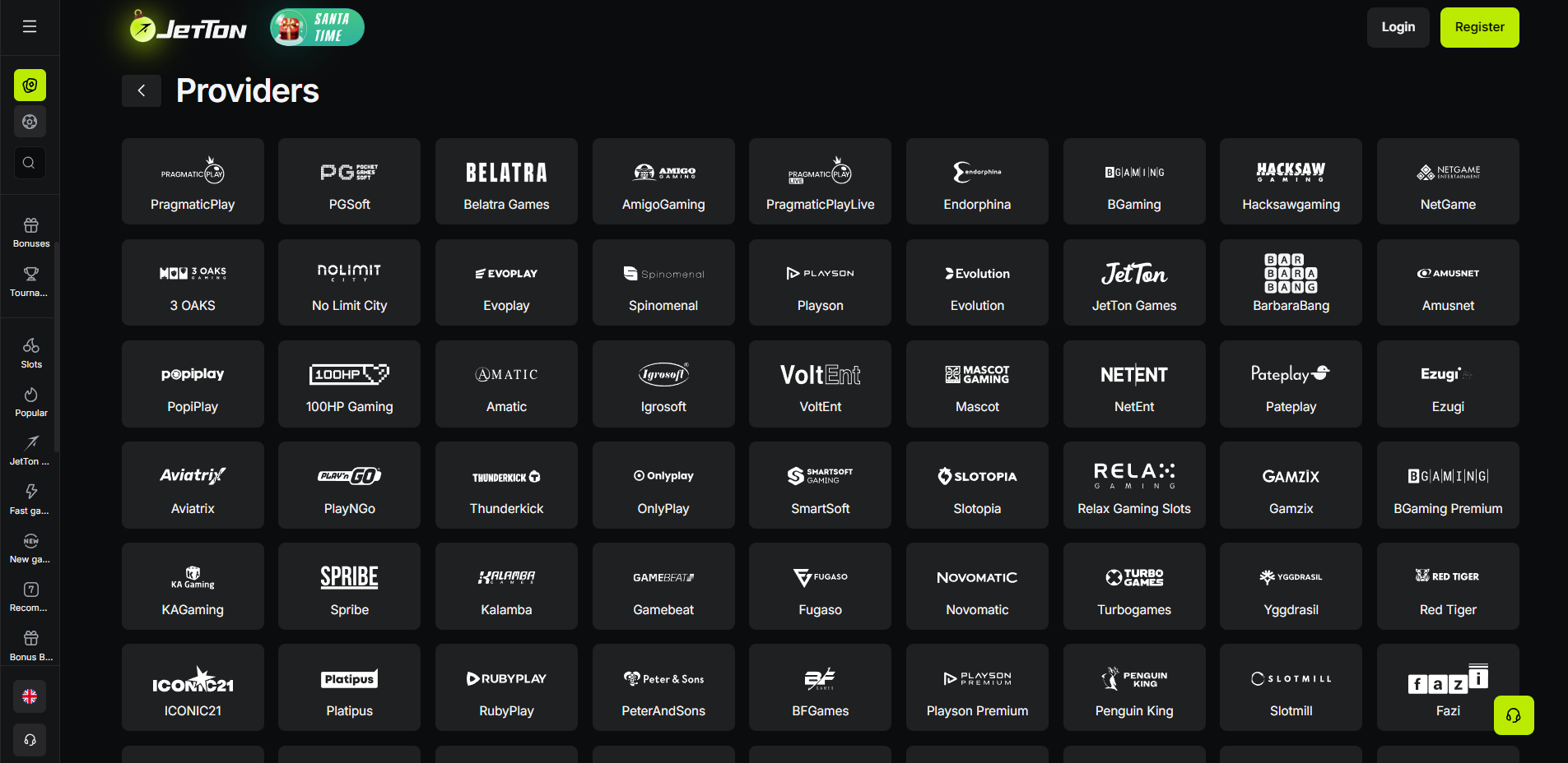 Jetton Casino Providers