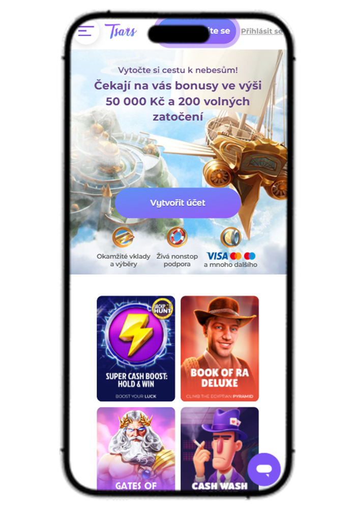 Tsars Casino Mobile View