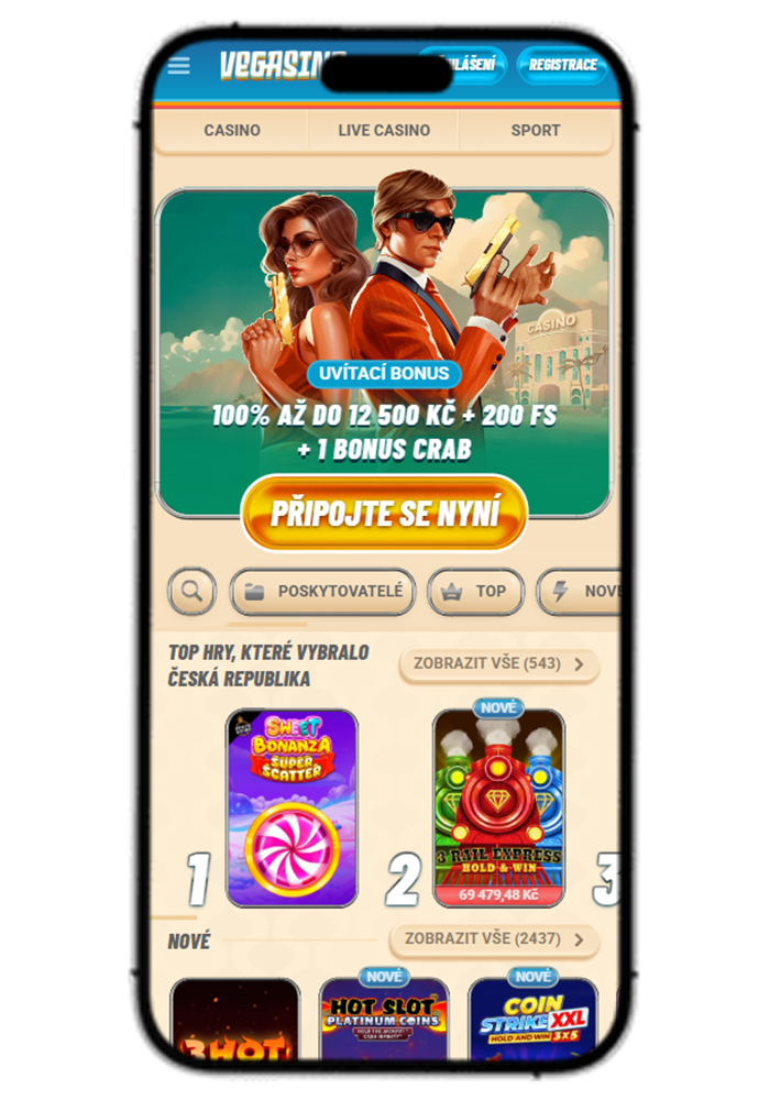 Vegasino Casino Mobile View