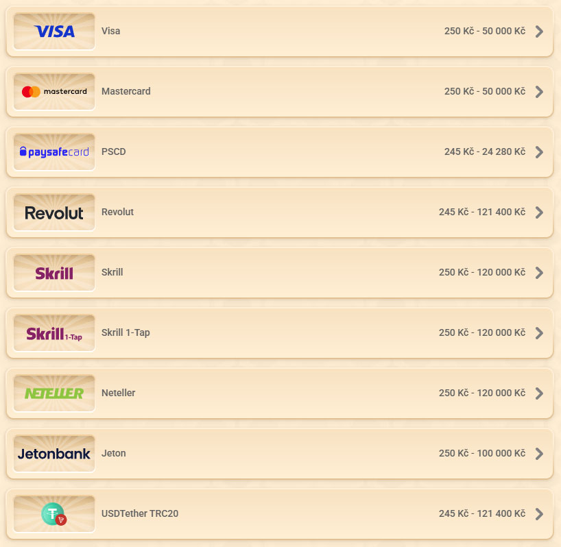 Vegasino Casino Payments