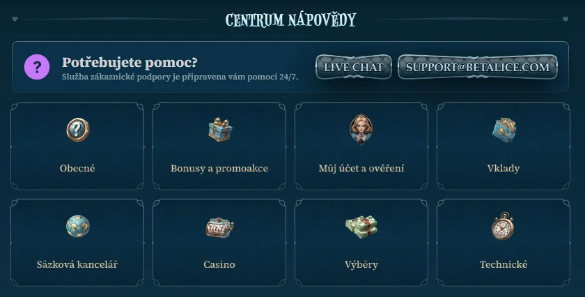 BetAlice Casino Customer Service