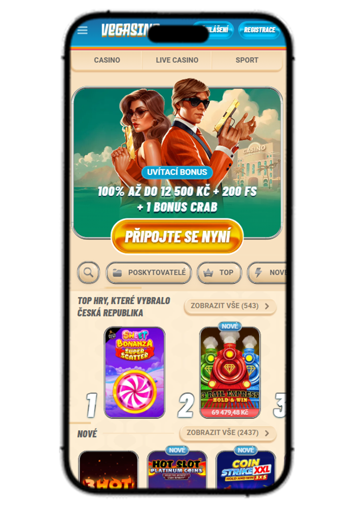 Vegasino Casino Mobile View